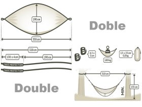 Travel hammock Double turqoise