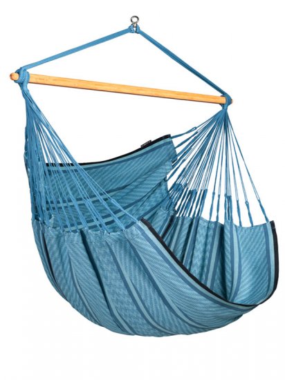 Hanging Long Chair Blue Zebra (organic cotton) - Click Image to Close