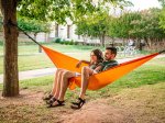 Single travel hammock orange