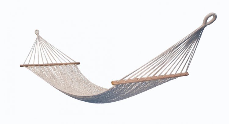 Net Hammock with spreader bar, Single - Click Image to Close