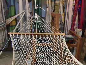 Net Hammock with spreader bar, Single