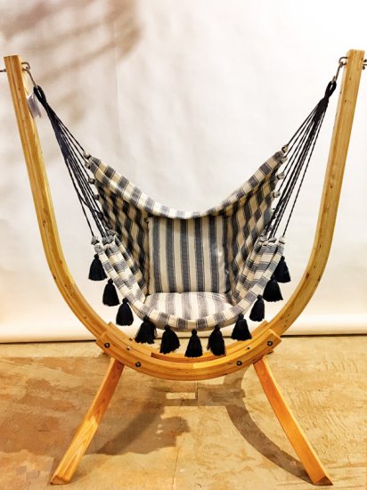 Arc hanging Chair Stand with Lazy Denim Chair - Click Image to Close