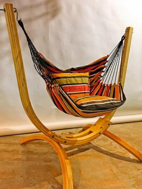 Arc hanging Chair Stand with Lazy Terracota Chair